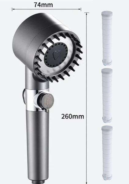 🚿2026 Mega Sale - 60 % RABATT✨ Multifunktionellt duschhuvud - Massage & hudvård, 5 avslappningslägen, enkel installation 🛁📦