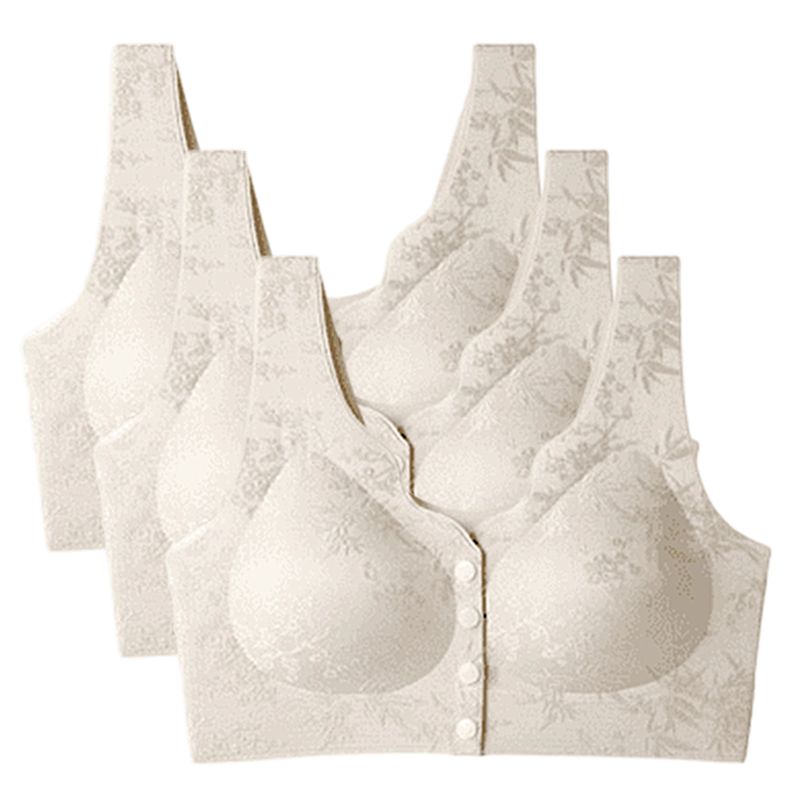 🌹 SISTA DAGEN - KÖP 2 FÅ 1 GRATIS! ✨ Bekväm Sömlös BH utan Bygel med Framfäste - Mjuk Stödjande Passform för Vardag och Specialtillfällen 🌸💫