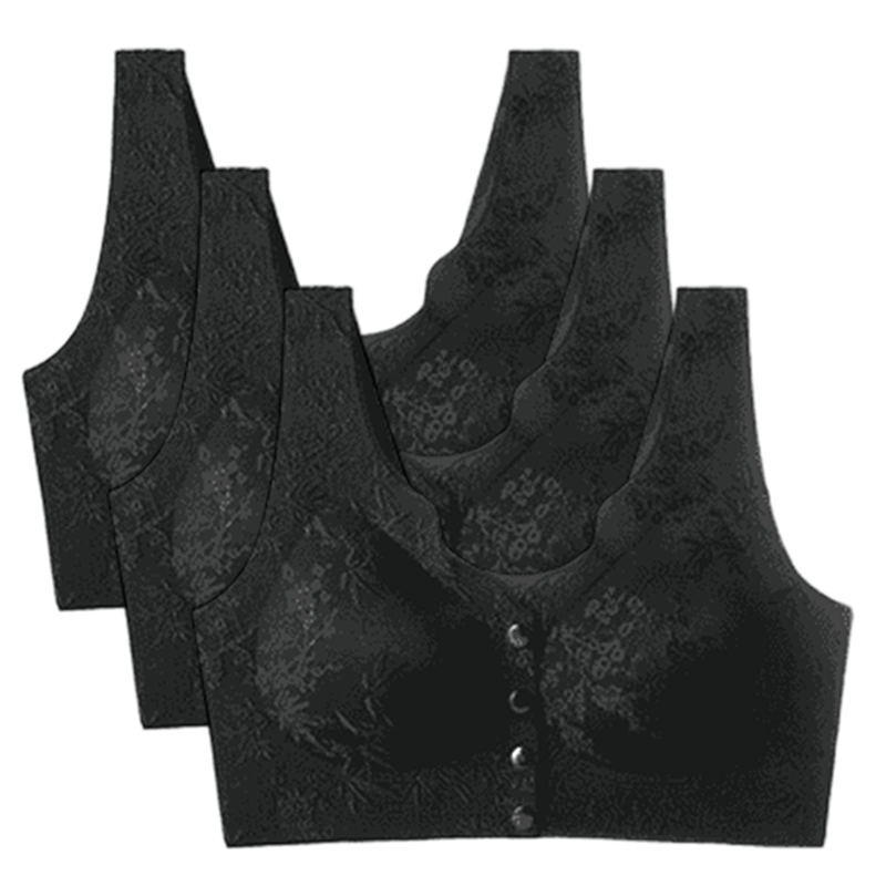 🌹 SISTA DAGEN - KÖP 2 FÅ 1 GRATIS! ✨ Bekväm Sömlös BH utan Bygel med Framfäste - Mjuk Stödjande Passform för Vardag och Specialtillfällen 🌸💫
