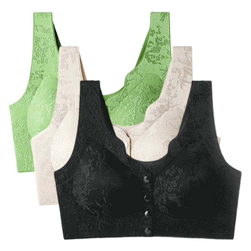 🌹 SISTA DAGEN - KÖP 2 FÅ 1 GRATIS! ✨ Bekväm Sömlös BH utan Bygel med Framfäste - Mjuk Stödjande Passform för Vardag och Specialtillfällen 🌸💫