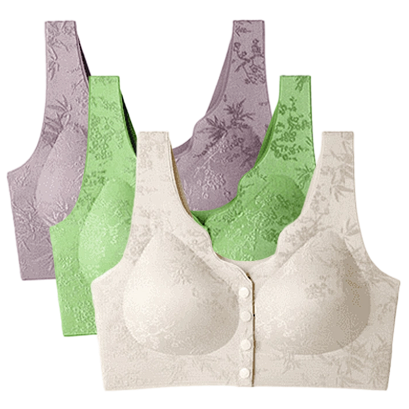 🌹 SISTA DAGEN - KÖP 2 FÅ 1 GRATIS! ✨ Bekväm Sömlös BH utan Bygel med Framfäste - Mjuk Stödjande Passform för Vardag och Specialtillfällen 🌸💫