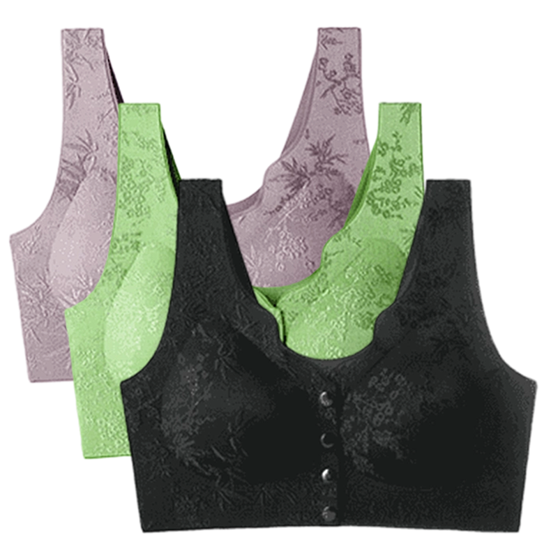 🌹 SISTA DAGEN - KÖP 2 FÅ 1 GRATIS! ✨ Bekväm Sömlös BH utan Bygel med Framfäste - Mjuk Stödjande Passform för Vardag och Specialtillfällen 🌸💫