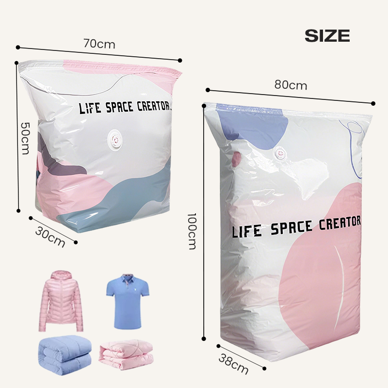 🛏️ 50% RABATT NU!✨ Stora Vakuumkompressionspåsar Utan Pump – Spara 80% Plats – Förvaring Essential 📦