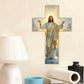 ✝️ KÖP 3 FÅ 4! ✨ Retro Jesus Kristus Väggkors - Vintage Trädesign med Religiös Symbolik för Andligt Heminredning 🕊️🌟