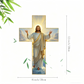 ✝️ KÖP 3 FÅ 4! ✨ Retro Jesus Kristus Väggkors - Vintage Trädesign med Religiös Symbolik för Andligt Heminredning 🕊️🌟