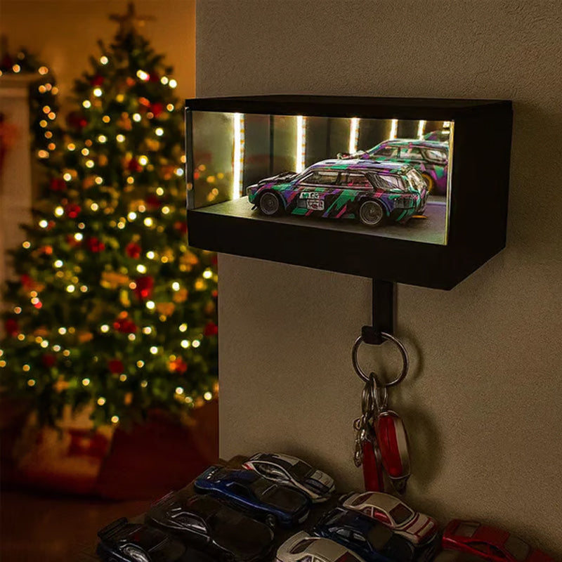 ⏳Begränsad tid 50 % rabatt⏰🗝️Infinity Mirror LED-nyckelhållare för garage🏎️