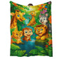 ✨Julrea – 50 % rabatt💃🔥Plush Flannel Throw Blanket med tecknad djungelprint