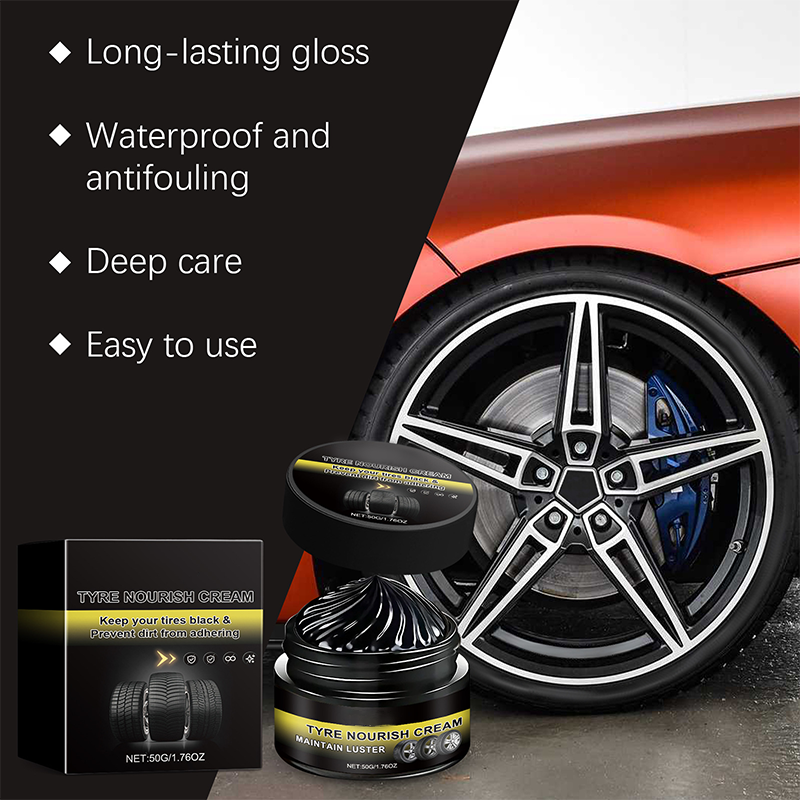 ✨ Däckvax🚗 – återställer den svarta glansen, skyddar mot UV-strålning och stöter bort smuts. Enkelt och snabbt! 🚗
