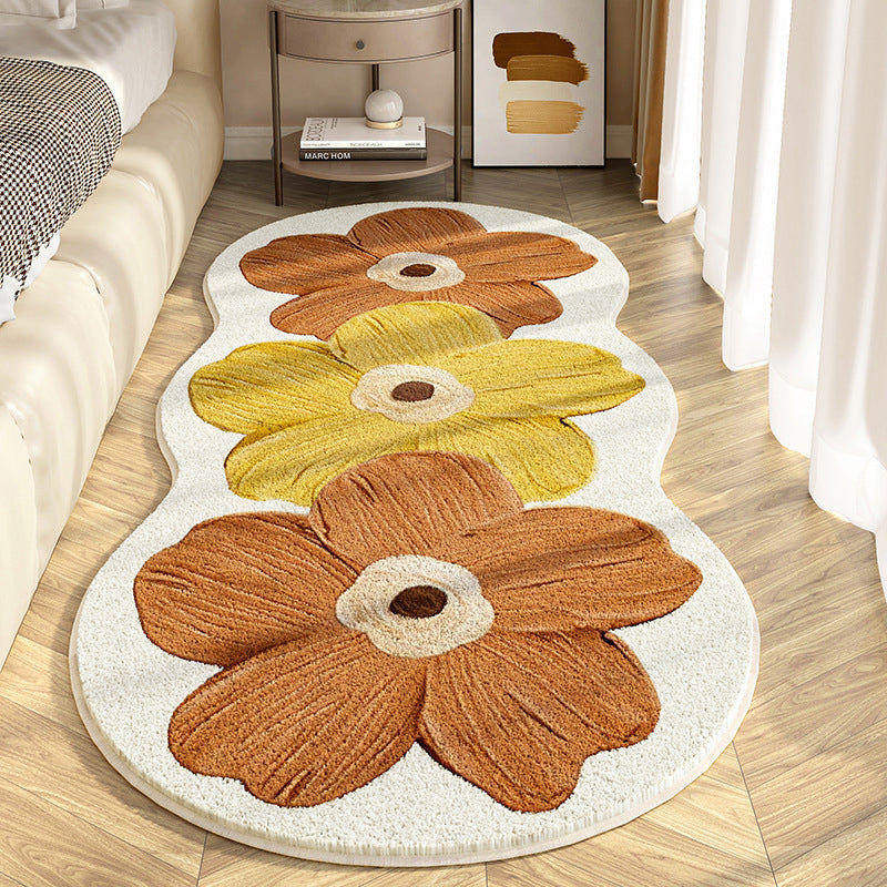 🎅 55 % rabatt – Ultra mjuk matta med oregelbundet blommönster! 🌸🧡 Lyxig komfort och lekfull look för sovrummet eller vardagsrummet! 🛋️✨
