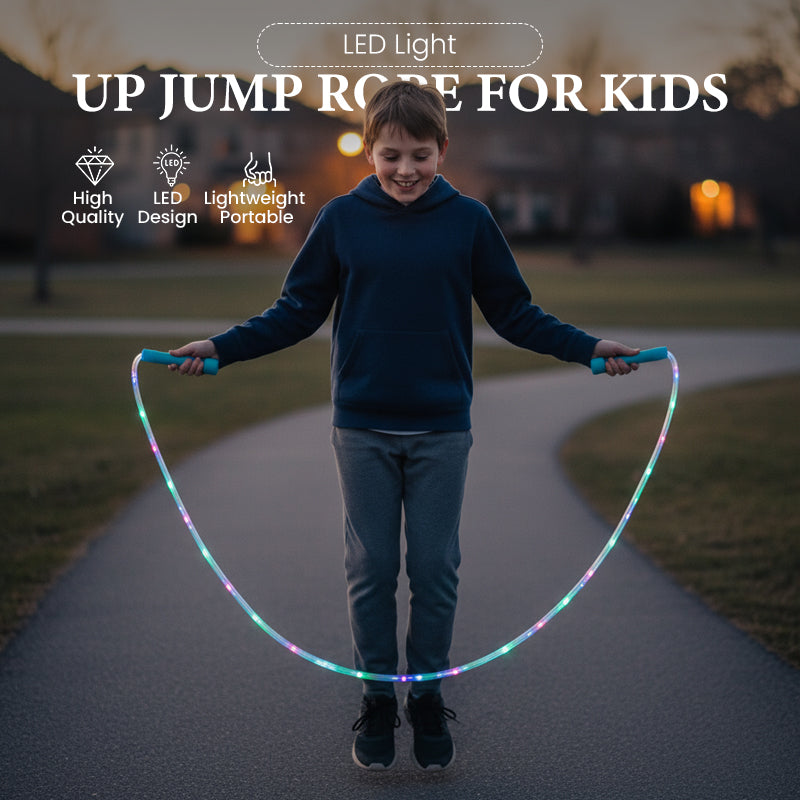 📢📢Köp 1 få 1 gratis🪀Hopprep för barn med färgglada LED-lampor✨