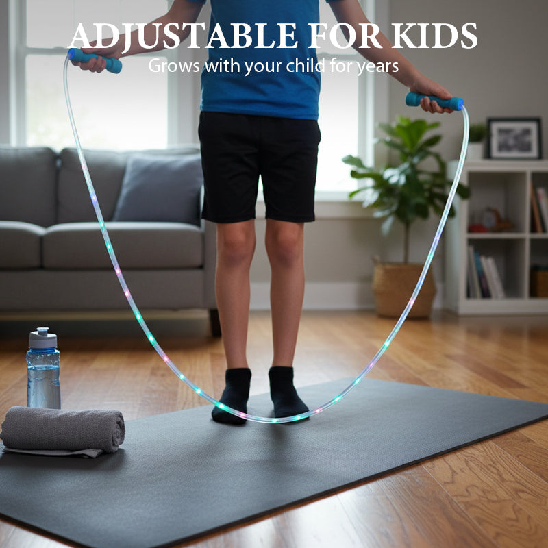 📢📢Köp 1 få 1 gratis🪀Hopprep för barn med färgglada LED-lampor✨