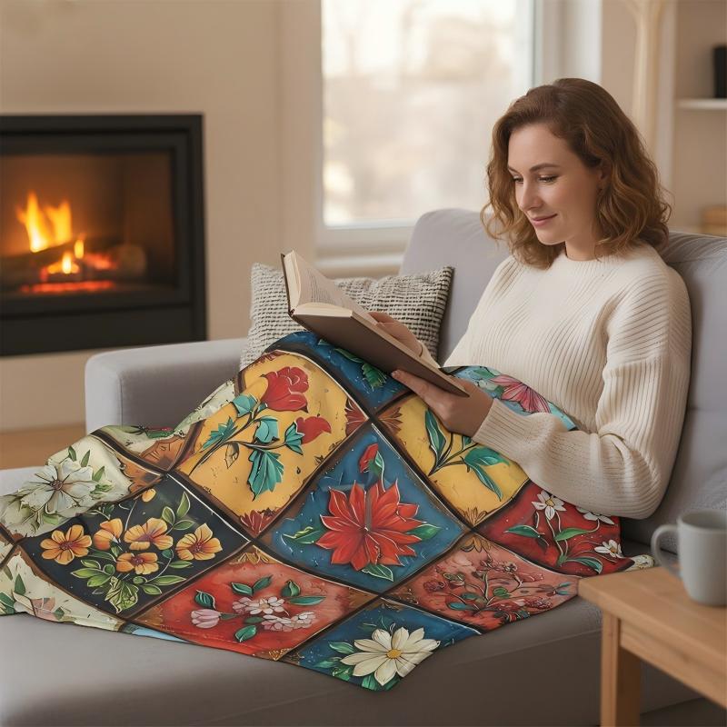 🔥🎁2026 Nyheter 61 % rabatt🔥 En mysig och mjuk flanellfilt med blommönster🛌
