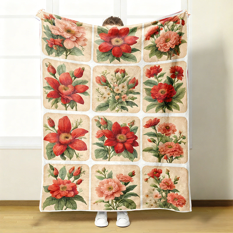 🔥🎁2026 Nyheter 61 % rabatt🔥 En mysig och mjuk flanellfilt med blommönster🛌