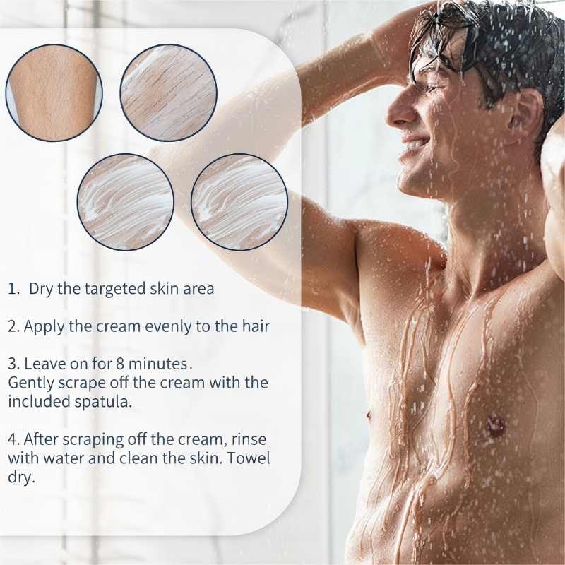 🧖‍♂️ KÖP 2, FÅ 1 GRATIS! 🧴 Fast-Acting Body Hair Removal Cream for Men – Snabb Verkan, Skonsam & Hårfri Hud ✨