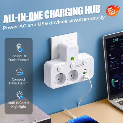 🔌2026 SPECIALERBJUDANDE - 60% RABATT⚡Smart grenuttag med USB-portar