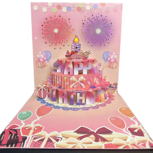 🎵 60% RABATT! 🎂 3D Popup-Musikalisk Födelsedagskort – Lyser, Spelar Sång & Överraskande Popup 🎁