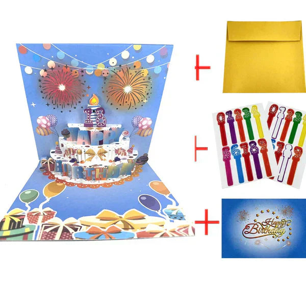 🎵 60% RABATT! 🎂 3D Popup-Musikalisk Födelsedagskort – Lyser, Spelar Sång & Överraskande Popup 🎁