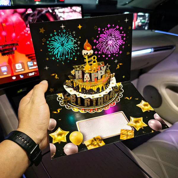 🎵 60% RABATT! 🎂 3D Popup-Musikalisk Födelsedagskort – Lyser, Spelar Sång & Överraskande Popup 🎁