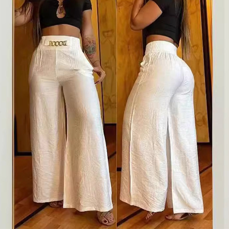 👖 60% RABATT! 💃 Dambyxor – Hög midja, vida ben, med skärp och mångsidig look ✨