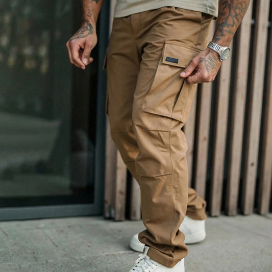 👖💼 61 % rabatt ⚡ Klassiska cargobyxor med flera fickor för män – avslappnad passform, slitstarka och andningsbara, storlekar 50kg-120kg! 🌿🖤