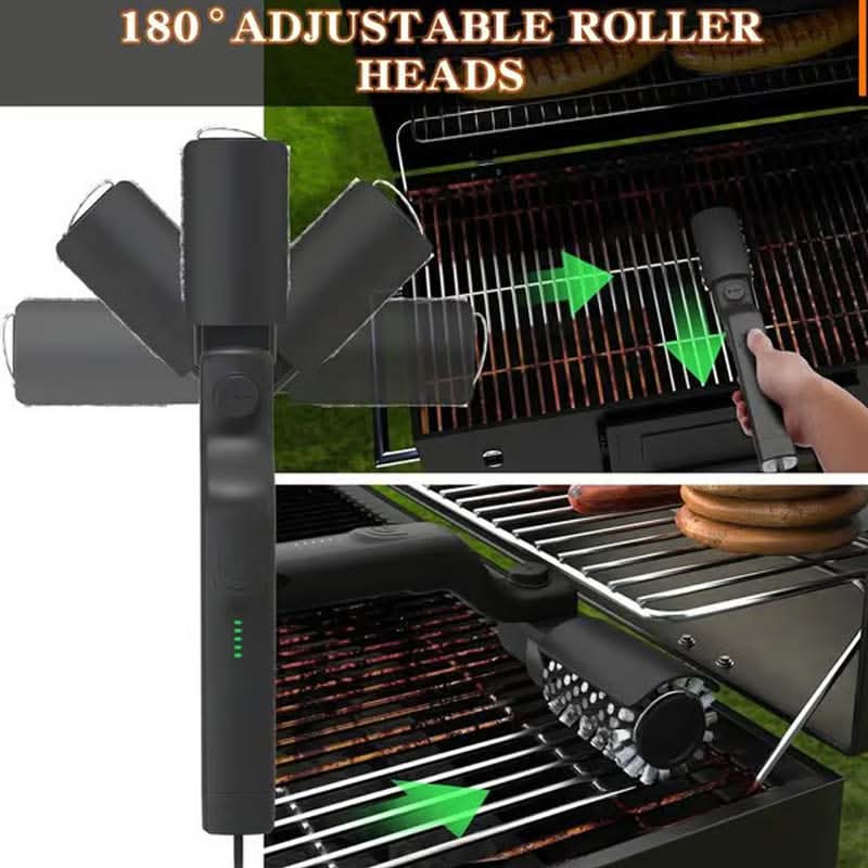 🔥 50 % RABATT NU! 🍖 Trådlös elektrisk grillborste – djup rengöring, långt handtag och uppladdningsbar 🔋