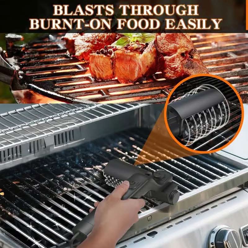 🔥 50 % RABATT NU! 🍖 Trådlös elektrisk grillborste – djup rengöring, långt handtag och uppladdningsbar 🔋