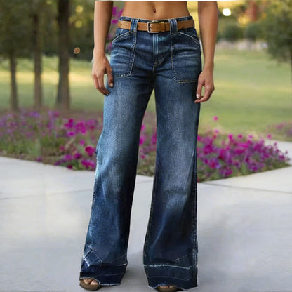 🎁Nya Tillskott 2026 – 👖55% Rabatt💥Retro Flare Jeans för Kvinnor med Fickor