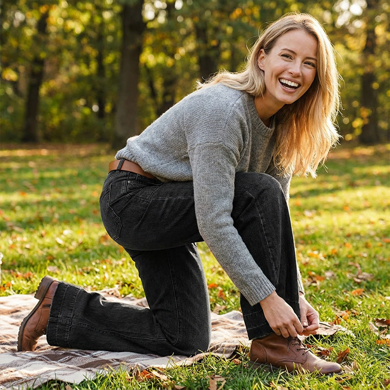 🎁Nya Tillskott 2026 – 👖55% Rabatt💥Retro Flare Jeans för Kvinnor med Fickor