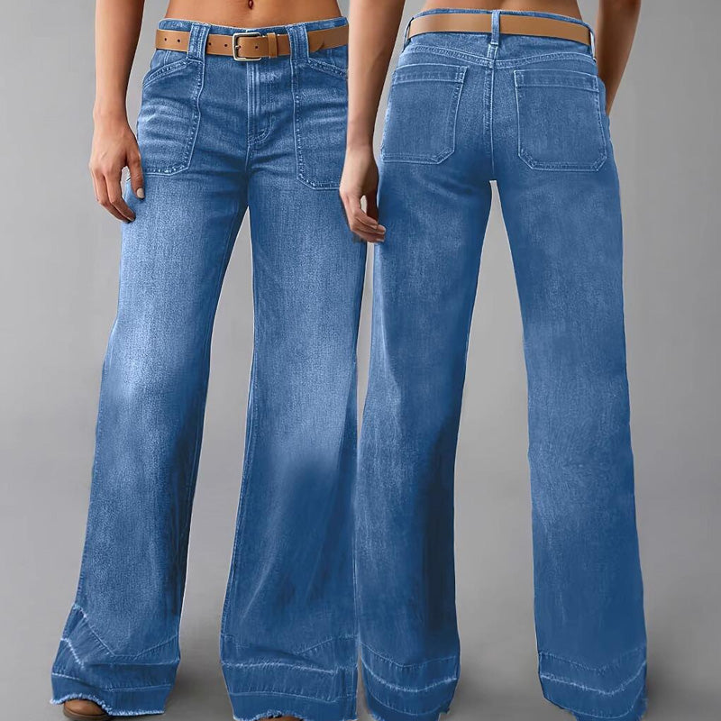 🎁Nya Tillskott 2026 – 👖55% Rabatt💥Retro Flare Jeans för Kvinnor med Fickor