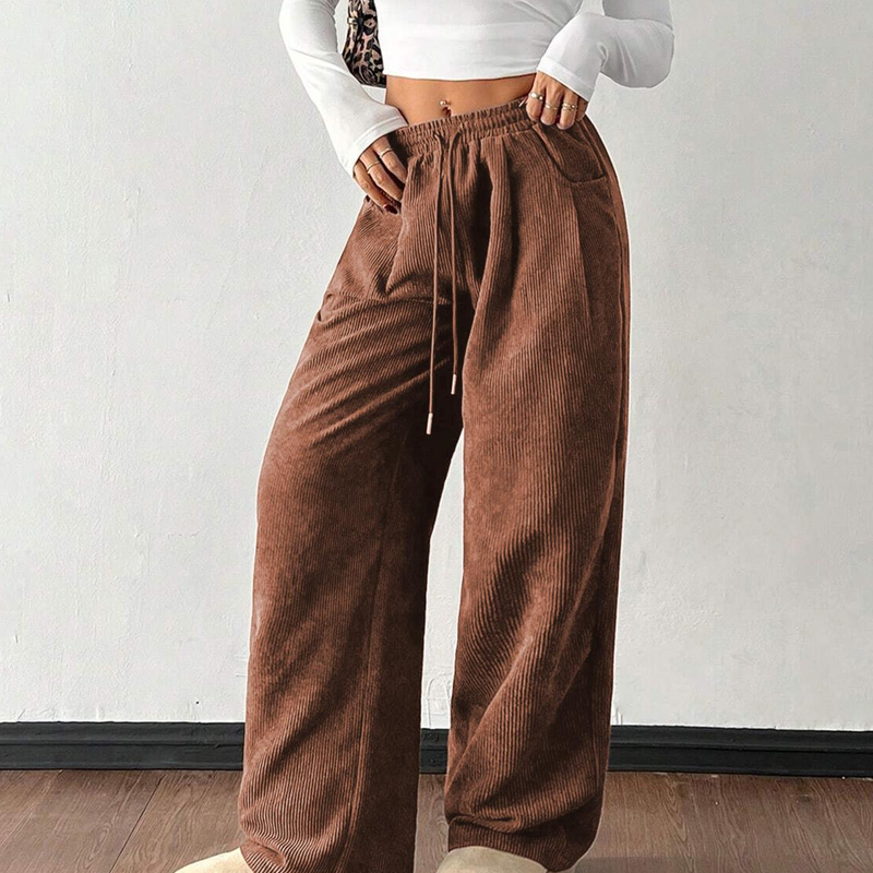 👖 60% RABATT! 💃 Dam Corduroybyxor – Löst sittande, Mjukt Tyg & Perfekt för Vardag & Ledighet ✨