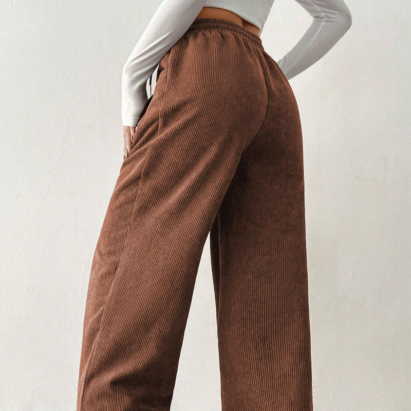 👖 60% RABATT! 💃 Dam Corduroybyxor – Löst sittande, Mjukt Tyg & Perfekt för Vardag & Ledighet ✨