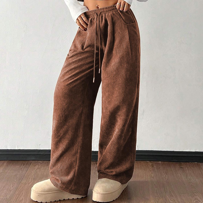 👖 60% RABATT! 💃 Dam Corduroybyxor – Löst sittande, Mjukt Tyg & Perfekt för Vardag & Ledighet ✨