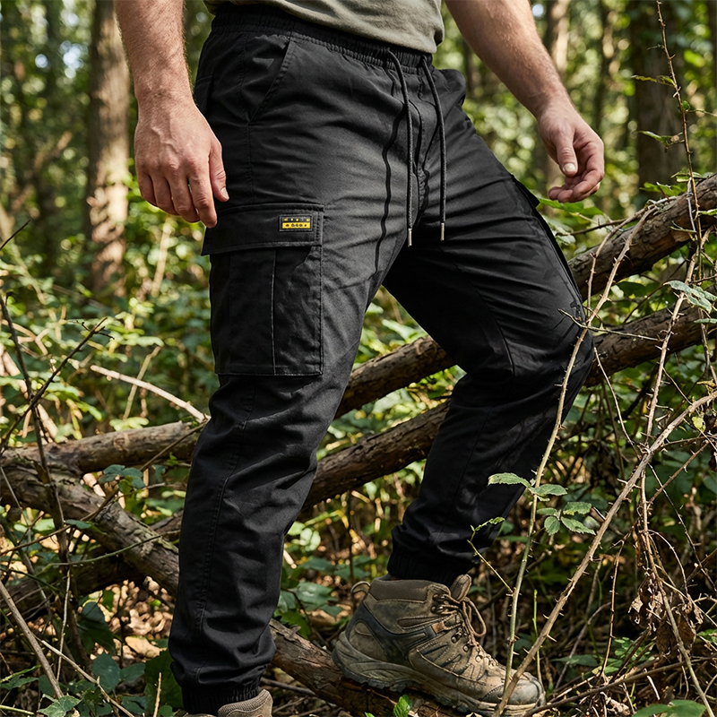 👖 50% RABATT NU!🛠️ Herr Arbetsbyxor Cargo Sweatpants – Taperade Joggers & Dragsko – Multi-Ficka Streetwear 🔥