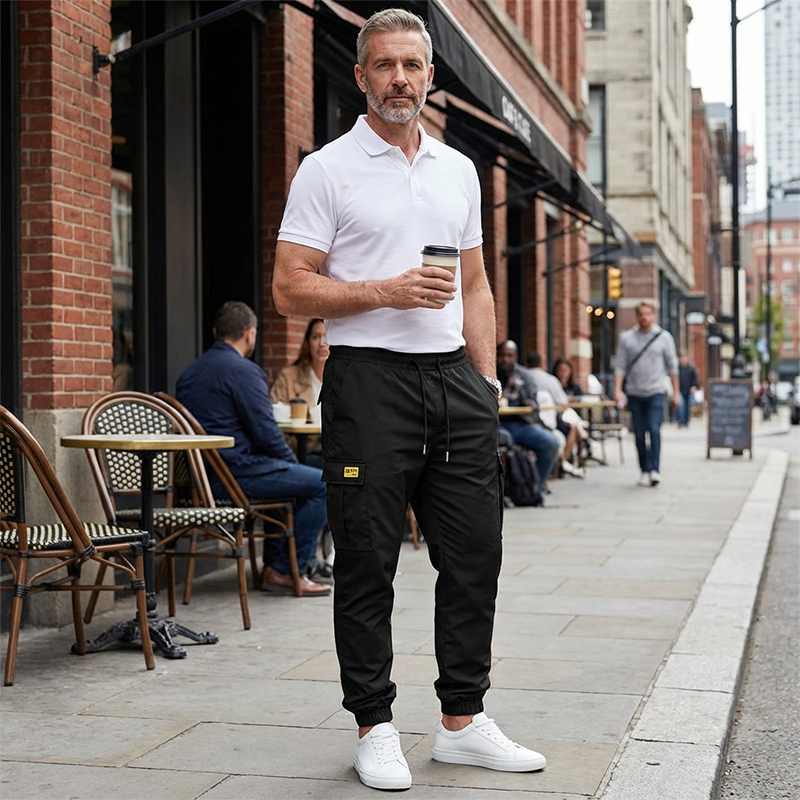 👖 50% RABATT NU!🛠️ Herr Arbetsbyxor Cargo Sweatpants – Taperade Joggers & Dragsko – Multi-Ficka Streetwear 🔥
