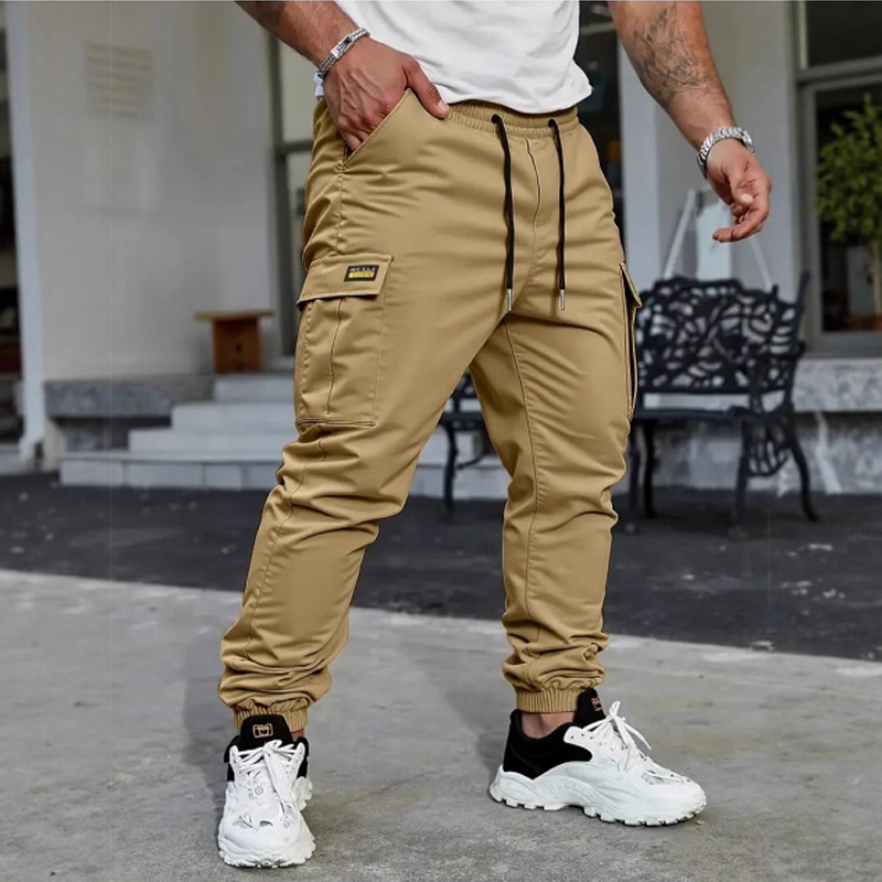 👖 50% RABATT NU!🛠️ Herr Arbetsbyxor Cargo Sweatpants – Taperade Joggers & Dragsko – Multi-Ficka Streetwear 🔥