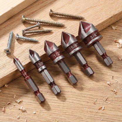 🛠️50% RABATT NU! 🔩 Försänkningsborrset för träbearbetning (5 ST/3 ST) – Rena hål, hållbara och tidsbesparande ⚙️