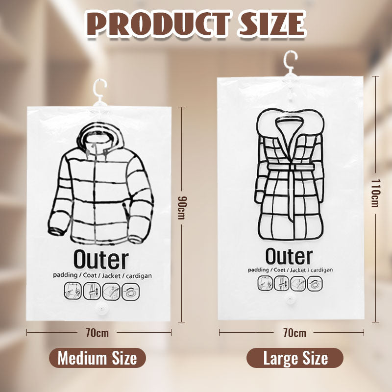 💎 50 % RABATT! 💎 Hängande vakuumförvaringspåsar – Ingen pump behövs, återanvändbara och dammtäta 👚🗄️