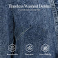 🧥50 % RABATT! ✨ Dammjeansjacka – öppen framsida, volangkant, lätt, klassisk tvätt ✨