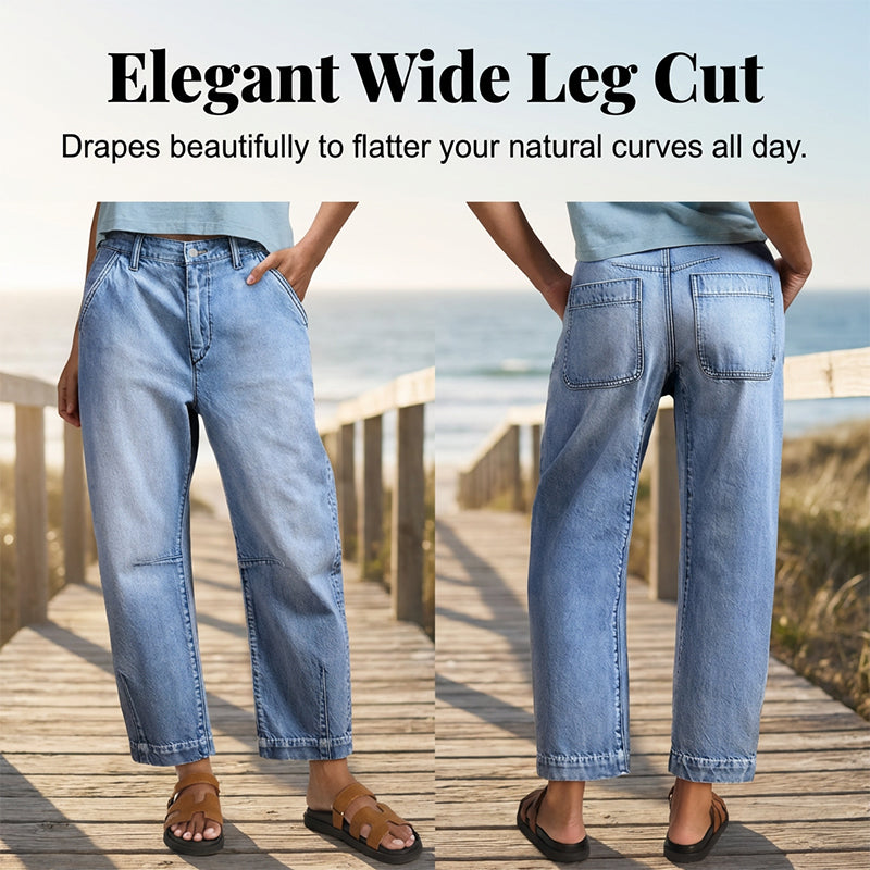 🌟 Dam high waist vida jeansshorts – Benlängande & vintage tvätt – Casual croppade byxor – perfekta för sommar, strand eller en ledig dag 👒