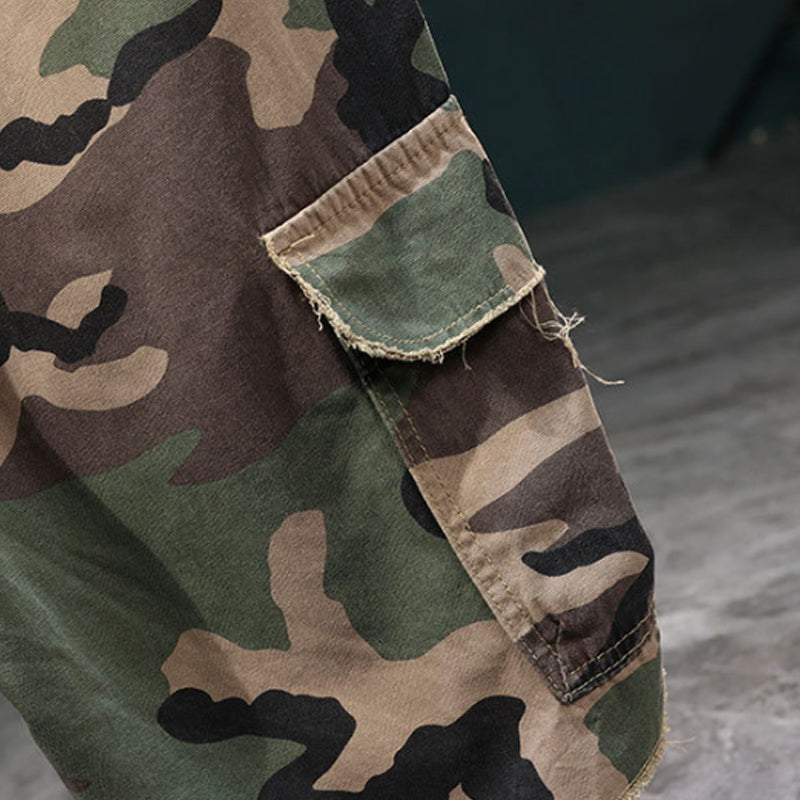 🔥 50% RABATT NU!⚡ Herr Nitar Kamouflage Cargo Shorts – Distad, Multi-Ficka & Elastisk Midja – Tuff Streetwear Cargo Shorts 🛹