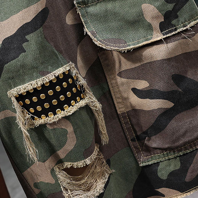 🔥 50% RABATT NU!⚡ Herr Nitar Kamouflage Cargo Shorts – Distad, Multi-Ficka & Elastisk Midja – Tuff Streetwear Cargo Shorts 🛹