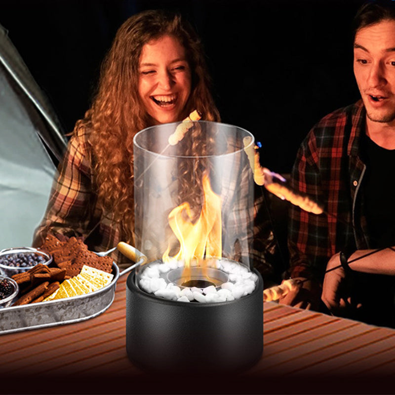 🔥 50 % rabatt! 🏠 Bordseldstad i glas och metall – bärbar, rökfri, lämplig för både inomhus- och utomhusbruk, utrustad med etanolbrännare – en mysig inredningsdetalj som förgyller ditt hem ✨