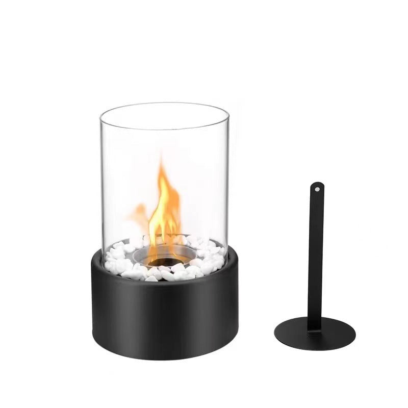 🔥 50 % rabatt! 🏠 Bordseldstad i glas och metall – bärbar, rökfri, lämplig för både inomhus- och utomhusbruk, utrustad med etanolbrännare – en mysig inredningsdetalj som förgyller ditt hem ✨