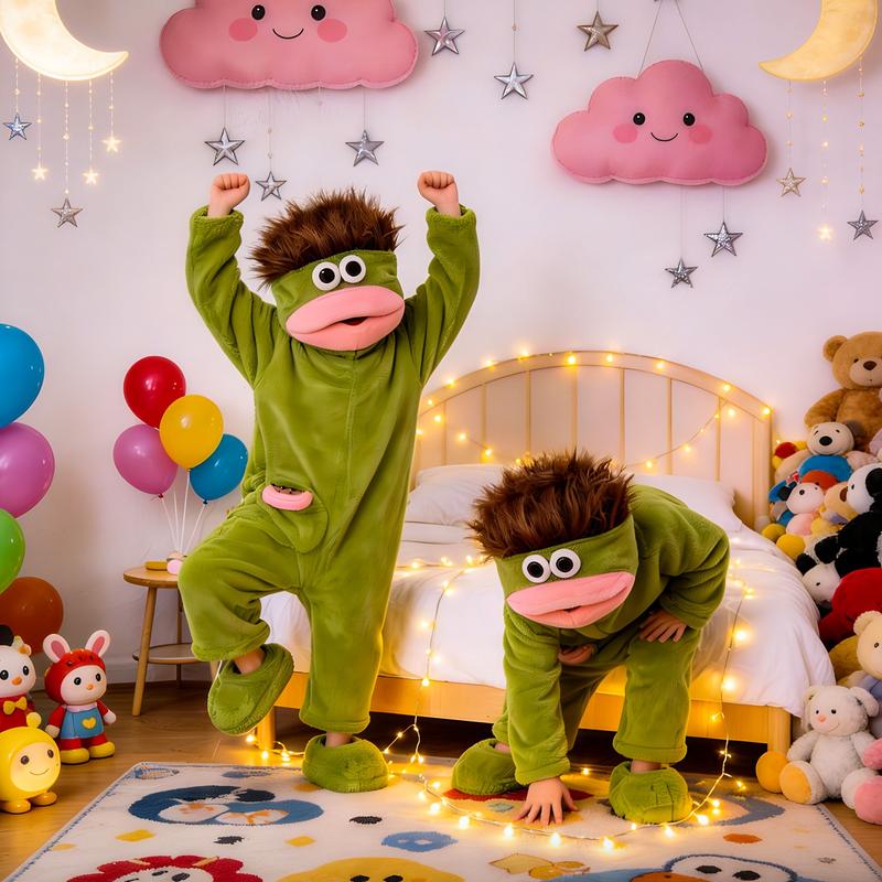 🔥50% RABATT! 🔥Elegans behöver inga ord 🐟Mjuk pyjamas i korallfleece med figurer🧸