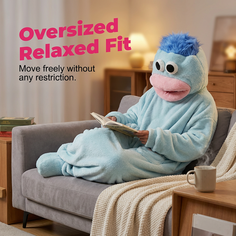 🔥50% RABATT! 🔥Elegans behöver inga ord 🐟Mjuk pyjamas i korallfleece med figurer🧸