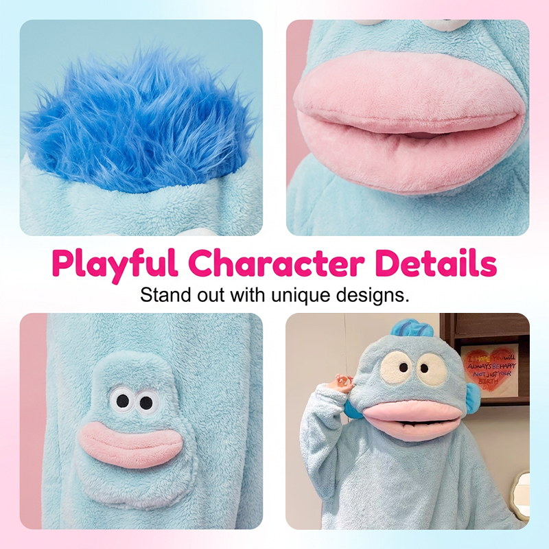🔥50% RABATT! 🔥Elegans behöver inga ord 🐟Mjuk pyjamas i korallfleece med figurer🧸