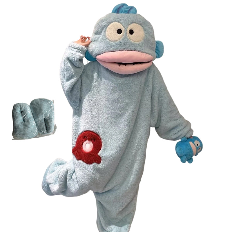 🔥50% RABATT! 🔥Elegans behöver inga ord 🐟Mjuk pyjamas i korallfleece med figurer🧸