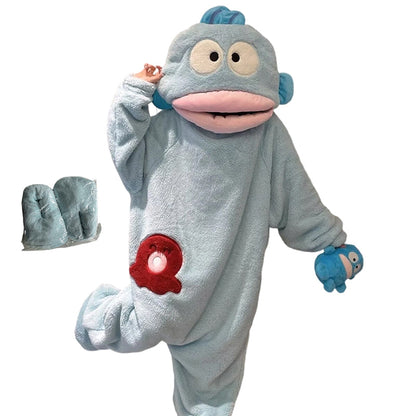 🔥50% RABATT! 🔥Elegans behöver inga ord 🐟Mjuk pyjamas i korallfleece med figurer🧸