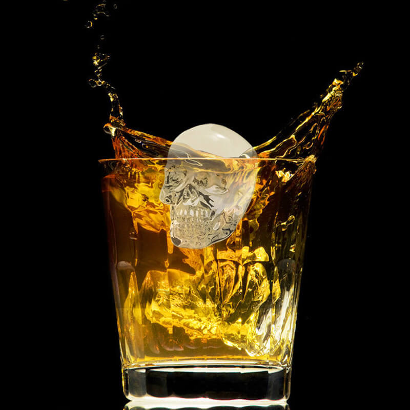 ✨ Köp 1 få 1 GRATIS🎁💀  🧊 DIY Silikonform Dödskalle Isbitar – Livsmedelsgodkänd, Långsamt Smältande & Perfekt För Whiskey, Cocktails & Halloweenfester 🎃