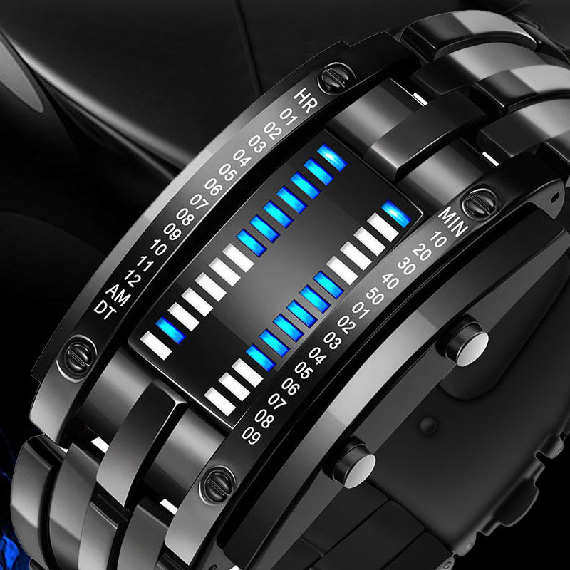 ⌚ 50% RABATT NU! 💙 Binär LED-klocka för Herr – Rostfritt Stål & Unikt Display – Sportig, Modern & Vattenresistent 🛡️.